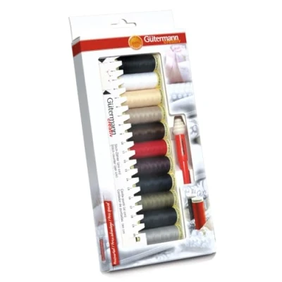 Imagen de Gutermann Hilo Conjunto con Gobernante y Puntada Destripador, Poliéster, multicolor, Uno Tamaño, 1100