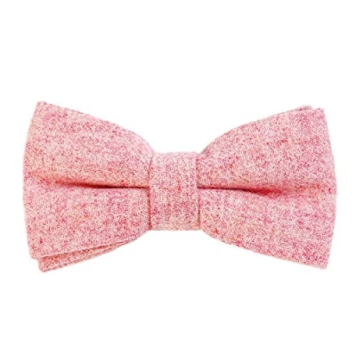 Imagen de DonDon Pajarita de algodón para hombre 12 x 6 cm ajustable y lista usar rosa