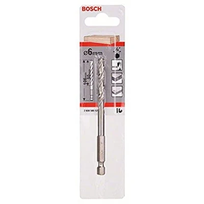 Imagen de Bosch 2 608 595 522 Broca helicoidal para madera, vástago hexagonal de 1/4&quot; (6 x 63 106 mm)