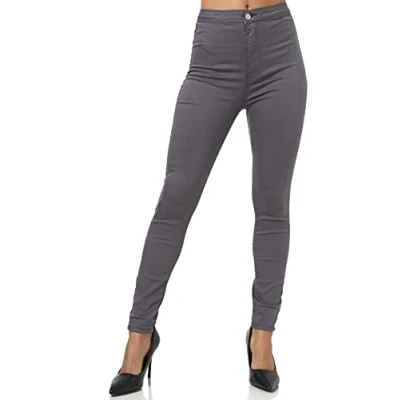 Imagen de Elara Jeans Mujer Cintura Alta Slim Fit Chunkyrayan JS710 18 Grau 40 (L)