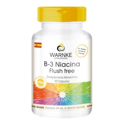 Imagen de Vitamina B3 500mg Niacina Flush Free No ruborizante 90 cápsulas Warnke Vitalstoffe Calidad de farmacia alemana