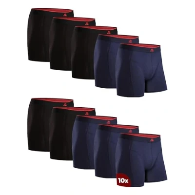 Imagen de DANISH ENDURANCE Calzoncillos de Bambú Premium para Hombre, Bóxers Hombre Transpirables, 10 Pack, MC (5xNegro, 5xAzul Marino), 3XL
