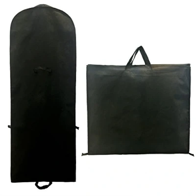 Imagen de TUKA Transpirable Funda de ropa, 180 cm x 65 Bolsa Ropa Protector para vestidos novia o fiesta, trajes, abrigos. 2 accesorios bolsillos, portatrajes, negro, TKB1001 black