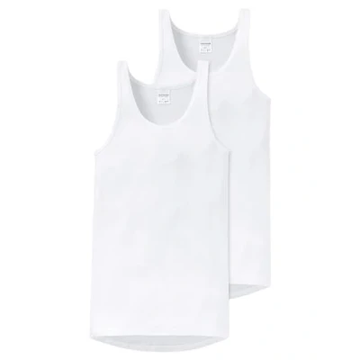Imagen de Schiesser Pack 2 Chalecos Sin Mangas Original Fine Rib Camiseta Interior, Opaco, Blanco 100, L Hombre