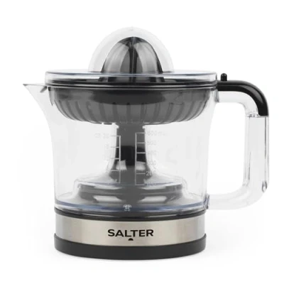 Imagen de Salter Exprimidor de frutas eléctrico Extractor jugo cítricos, para hornear y cócteles, jarra medidora 600 ml, sin BPA, 2 conos jugo, filtro ajustable control pulpa, EK5025FVDE