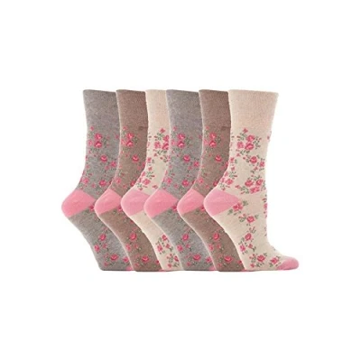 Imagen de 6 pares de calcetines Sock Shop Everyday Gentle Grip para damas EUR 37 42, UK 4 8 Con panal suave top