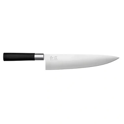 Imagen de KAI Wasabi Black Cuchillo de chef con hoja 23,0 cm Acero inoxidable 6A/1K6 pulido 58 (±1) HRC Mango polipropileno negro cocina Hecho en Japón