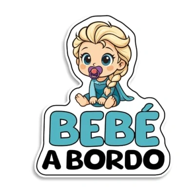 Imagen de Pegatina Bebe a Bordo Coche, Bebé Princesa, Pegatinas de Bordo, Resistente UV e Impermeable