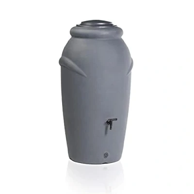 Imagen de Barril de agua lluvia 210L Aquacan Baby plastico en color gris grafito 59,6 (largo) x 56 (ancho) 118,3 (altura) cm