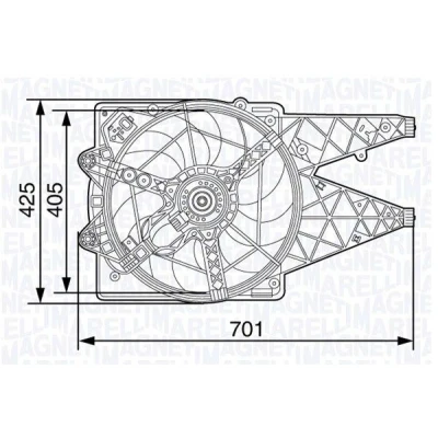 Imagen de MAGNETI MARELLI 069422472010 Ventilador de Radiador 405 12 220 350 FIAT: Ducato III Furgón, Doblo II Furgón / Familiar