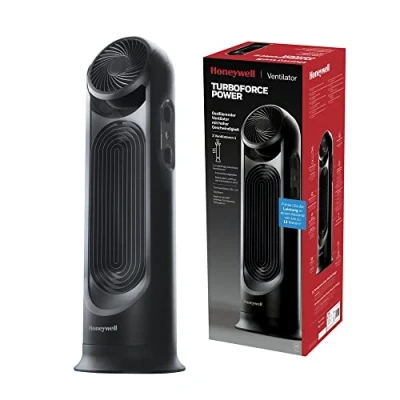 Imagen de Honeywell TurboForce Power Ventilador de Torre Oscilante 2 en 1 Alta Velocidad, 6 Ajustes Velocidad,2 Ventiladores Control Independiente,Oscilación 80, 80 cm,HYF500