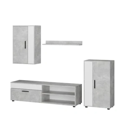 Imagen de Vicco Mueble Alto Berno, Hormigón/Blanco, Juego de 4