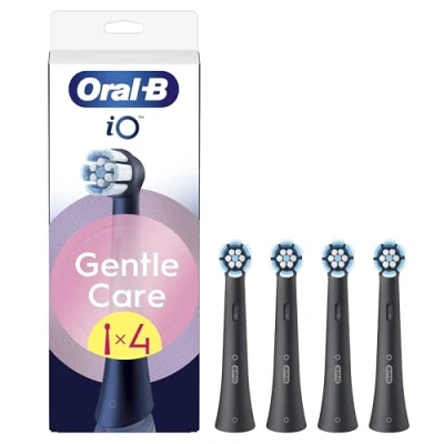 Imagen de Oral B Series iO Gentle Care Negro, Cabezales Redondos De Recambio Originales, Apto Para Encías Sensibles, 4