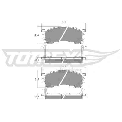 Imagen de TOMEX brakes TX 11 02 Juego de pastillas freno Eje delantero con avisador acústico desgaste MAZDA: 323 F 6, Premacy, FAMILIA 6