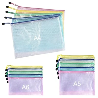 Imagen de Nutabevr 15 Piezas A4+A5+A6 Archivo de Cremallera, Bolsa Documentos Plástico Impermeable con Cierre para uso Oficina, Escolar, Viajes, Recibos, Certificados