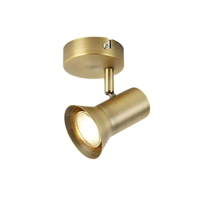 Imagen de Qazqa Moderno Foco bronce giratorio e inclinable KARIN 1 Acero Redonda Adecuado para LED Max. x 35 Watt