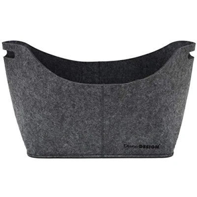 Imagen de DuneDesign Bolsa XL de Fieltro Sintético 40x25x30cm para Compra leña 15kg Gris