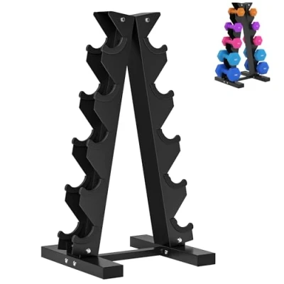 Imagen de SPORTNOW Estante para Mancuernas de 5 Niveles Soporte Almacenamiento Acero Entrenamiento en Gimnasio Hogar Carga 100 kg 35x33x66 cm Negro