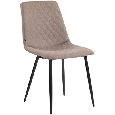 Imagen de CLP Silla De Comedor Telde Tapizada En Tela I Butaca Salón con Base Metal Negro Dormitorio Sin Reposabrazos Color:, Color:Gris Pardo