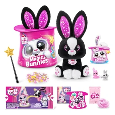 Imagen de Pets Alive Magic Bunnies de ZURU Juguete mágico Interactivo Sorpresa para desempaquetar electrónico Peluche (Black)