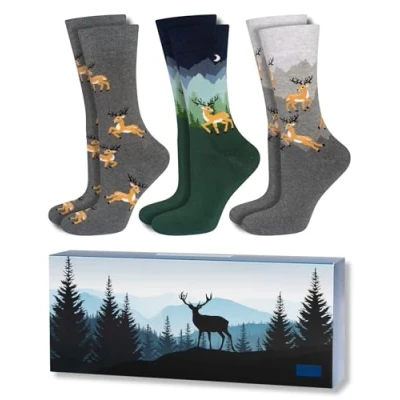 Imagen de soxo Aventura Calcetines Hombre Divertidos Algodon Regalos Colores Regalo Hombres En Una Caja 40 45 Adventure 3 Pares