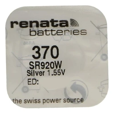 Imagen de RENATA Lote de 10 pilas botón plata oxidada 370/SR920W 0% mercurio