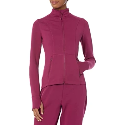 Imagen de Amazon Essentials Chaqueta Deportiva con Cremallera Mujer, Ciruela, XXL