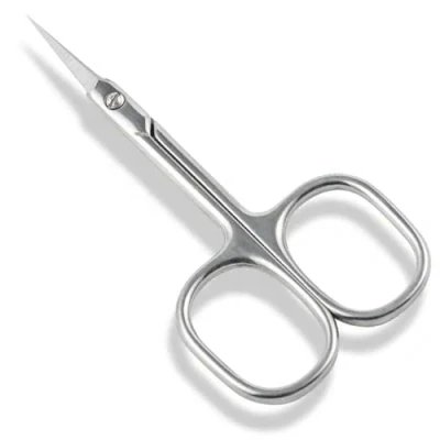 Imagen de Tijeras Cuticulas Curva Profesional 1mm Longivia® en Acero Inoxidable Antideslizante Tijera Corta Uñas Manos y Pies Punta de Precisión Cortacuticulas Quitacutilas para Manicura o Pedicura