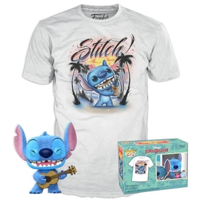 Imagen de Loungefly Pop! &amp; tee: Lilo Stitch Ukelele Rebaño L Camiseta con Figuras Miniaturas Coleccionables Idea De Regalo Juguetes Y Franela Manga Corta para Adultos Hombres Mujeres