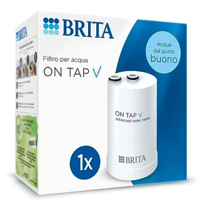 Imagen de BRITA Filtro de agua grifo ON TAP V (4 meses) Reduce cloro, PFAS, pequeñas partículas y metales para buena beber