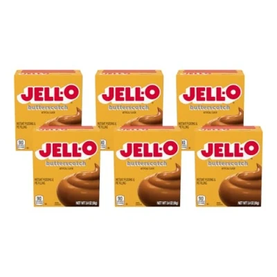 Imagen de Jell O Instant Pudding and Pie Filling, Butterscotch, 3.4 Ounce Boxes (Pack of 6)