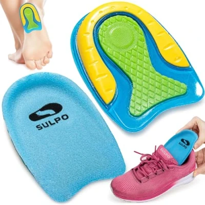 Imagen de SULPO Almohadillas de gel para el talón aliviar la fascitis plantar, espolón calcáneo y dolor Aquiles, talla S (36 39)