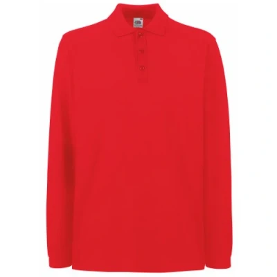 Imagen de Fruit Of The Loom Polo de manga larga para hombre rojo X Large
