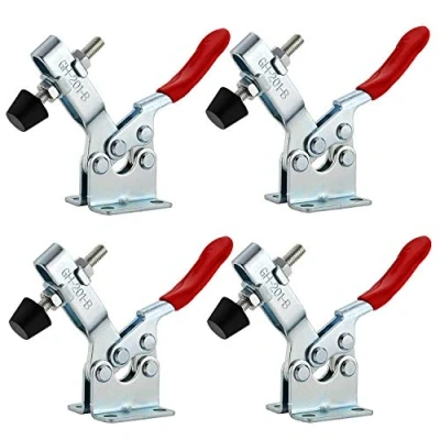 Imagen de EXLECO 4Pcs Abrazadera de Liberación Rápida 90KG 198lbs Metal Herramientas Manuales Palanca Horizontal Abrazacion fijacion
