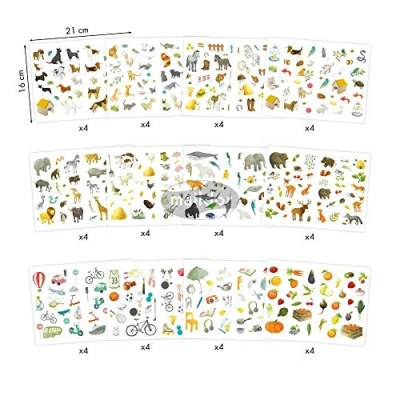 Imagen de Maildor AE017O Un sachet de gommettes Mimi stick&#039; 48 planches 21x16 cm, assortis (1 692 stickers)