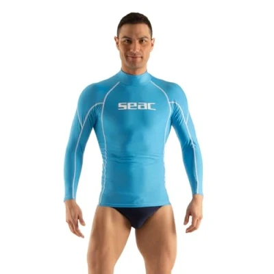 Imagen de SEAC RAA Long EVO Camiseta Rash Guard (para Snorkeling y natación con protección UV, para Hombre)