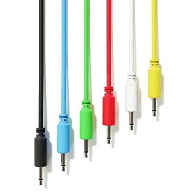 Imagen de ExcelValley 6A Pack Cables de Conexión Mono Modulares TS 3,5mm 1/8&quot; Eurorack Sintetizador [90 cm 36&quot;]