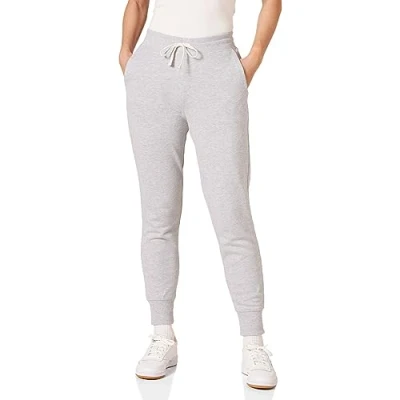 Imagen de Amazon Essentials Pantalones De Correr Forro Polar Con Puños (Disponibles En Tallas Grandes) Mujer, Gris Claro Mezcla, XXL Grande