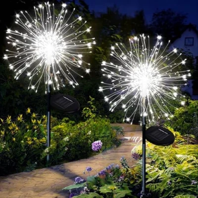 Imagen de Joycome Guirnaldas Luces Exterior Solar, Cadena de Impermeable 2 Pack 120 LED Hadas, Solares Para Patio con 8 modos Césped, Jardín, Patio, Boda, Fiesta Blanco