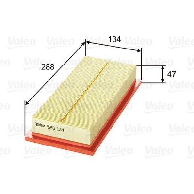 Imagen de VALEO 585134 Filtro de aire 47 134 288 Cartucho filtrante FIAT: Punto I Hatchback, Uno Fiorino II Pick up