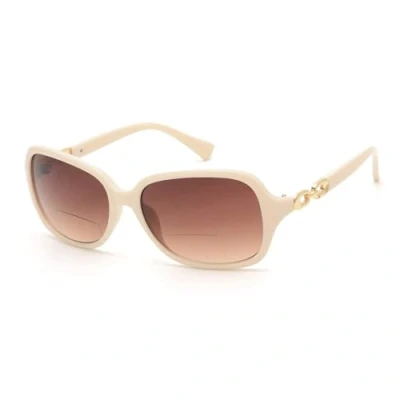 Imagen de JM Gafas de Sol Lectura Bifocales Redondas para Mujer Vintage Lector Protección UV Beige +1.5