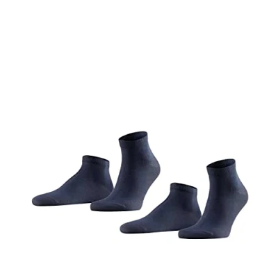 Imagen de FALKE Happy 2 Pack M SN algodón corte unicolor pares, Calcetines cortos Hombre, Azul (Dark Navy 6375), 39 42