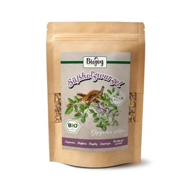 Imagen de Biojoy Raíz de regaliz Ecológico (250 g), secado y cortado, ideal para Infusión (Glycyrrhiza glabra)