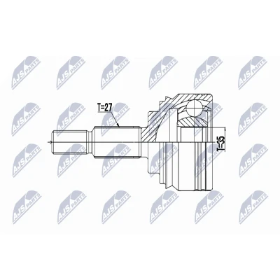 Imagen de NTY NPZ RE 058 Junta Homocinética Eje delantero, izquierda, derecha RENAULT: MEGANE 3, SCENIC 3 Coupe