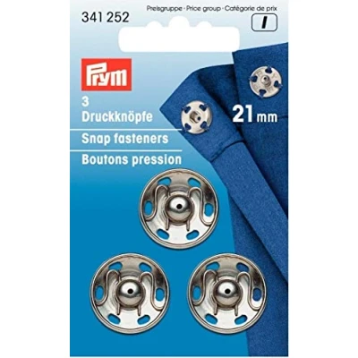 Imagen de Prym Annäh Druckknöpfe MS silberfarbig 21 mm Sujetadores A Presión, Metal, Plata, 3