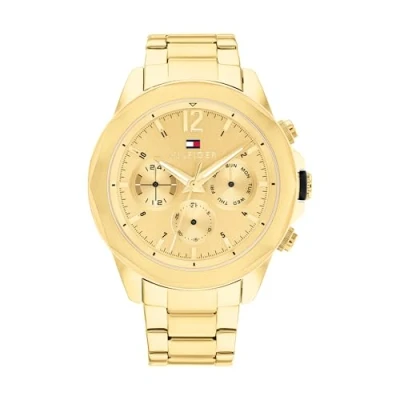 Imagen de Tommy Hilfiger Reloj Analógico de Cuarzo multifunción para Hombre con Correa en Acero Inoxidable Dorado 1792060