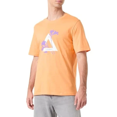 Imagen de JACK &amp; JONES Jcofloral Triangle tee SS Crew Neck Fst Camiseta, Naranja Claro, L para Hombre