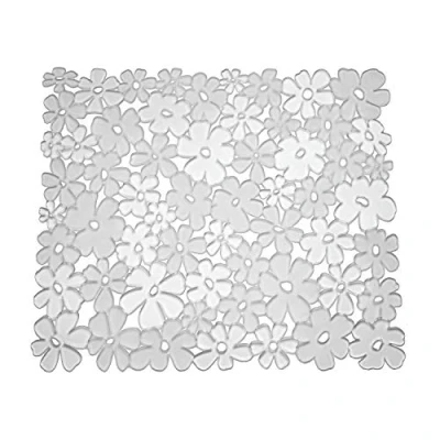 Imagen de iDesign Blumz Alfombrilla para fregaderos de cocina, protector fregadero mediano en plástico PVC, transparente