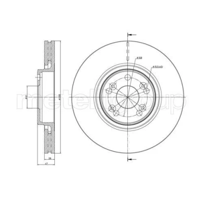 Imagen de METELLI Disco de freno RENAULT: LAGUNA 2, ESPACE 4, 2 Grandtour 28,0mm 5 61,0mm ventilado barnizado 23 0673C 7701206831,7701207378,8200177023
