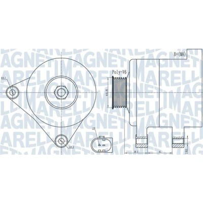 Imagen de MAGNETI MARELLI 063732011010 Alternador 14V 140A SEAT: Leon II Hatchback, Ibiza 4, Altea, VOLKSWAGEN: CADDY 4 Kombi, Touran I, Scirocco III